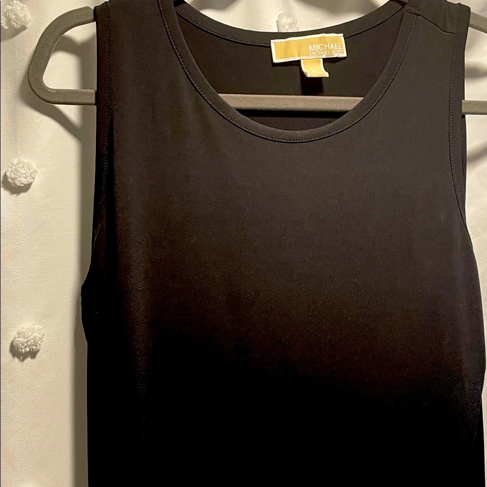 Michael Kors Classic Black sleeveless dress with predating on the bottom